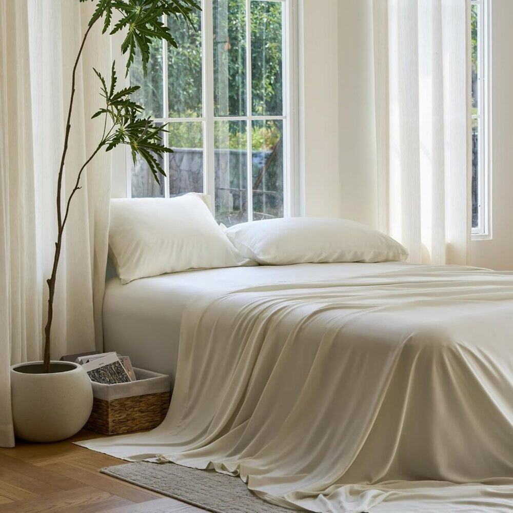 NWT Sijo DOZ Bamboo Sheet Set 3 Piece  2 Pillowcases 1 Fitted Sheet Ivory Queen